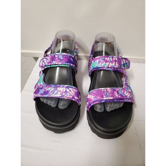 Schutz Dariana Plattform Sandals Tie Dye Purple Black size 8.5 SCHUTZ - Picture 2 of 11